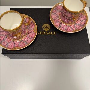 Versace Pink and Gold Teacup Set